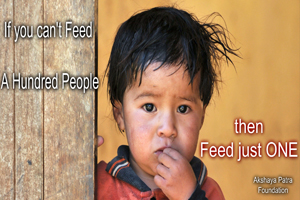 If you can’t feed a Hundred People, then Feed Just One If you can’t feed a Hundred People, then Feed Just One